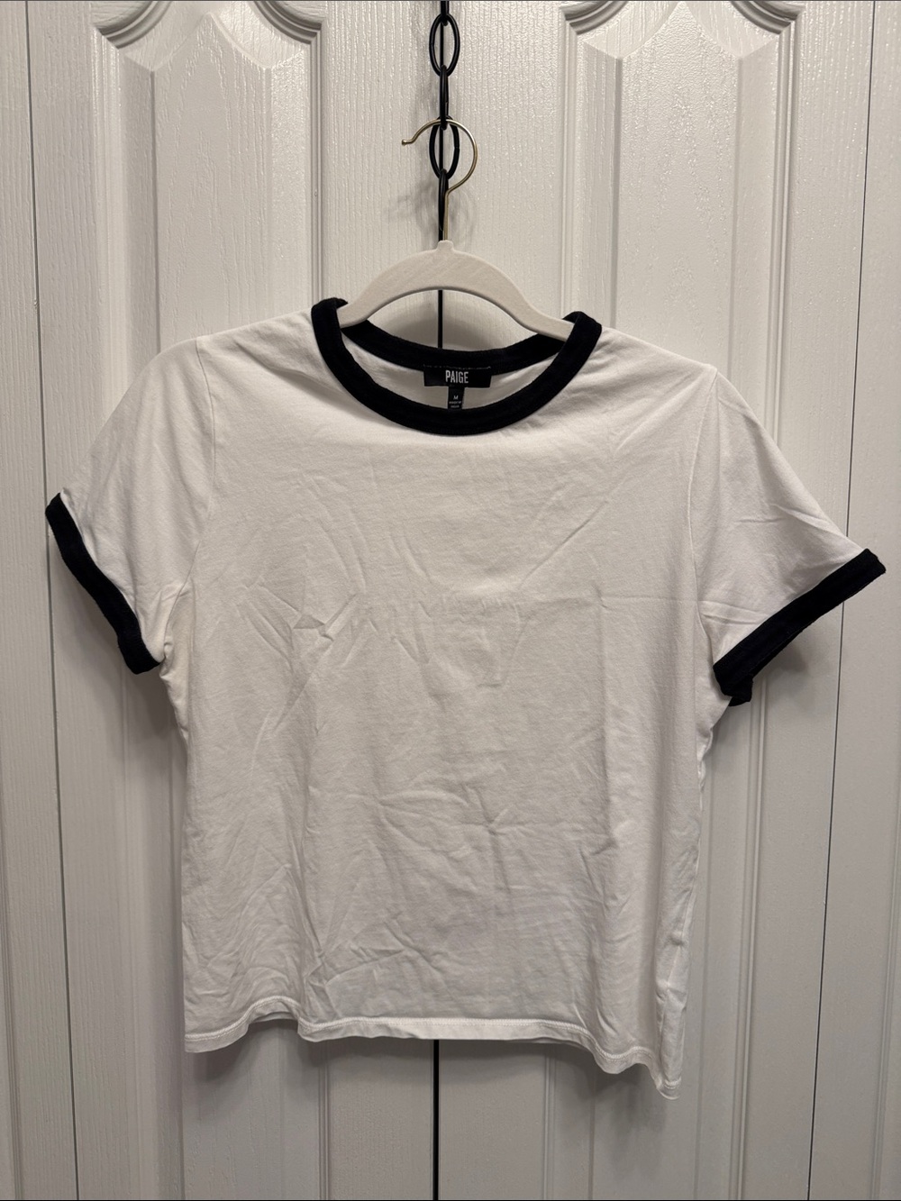 PAIGE White Black Ringer Trim - Size M